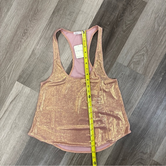NWT Free People Intimately Free Size XS Shimmery Peachy Pink Racerback Top Tank - Picture 9 of 10